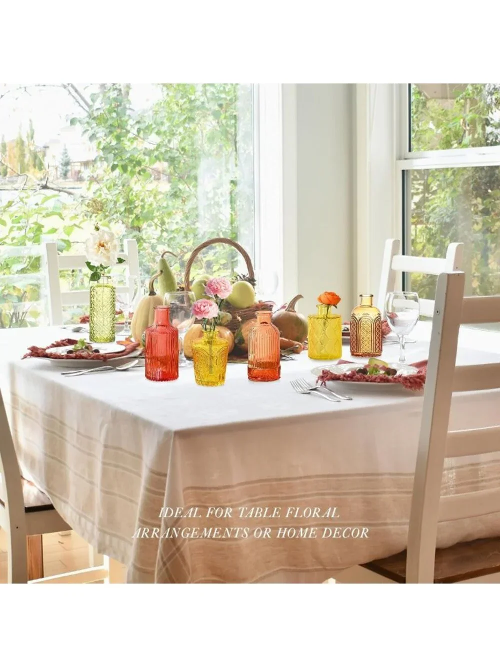 15 Pcs Colorful Bud Vases Set for Baby Showers & Weddings, Table Decor
